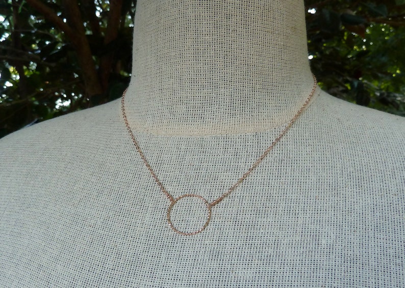 Rose Gold Circle Necklace, Open Circle Necklace, Rose Gold Karma Necklace, Rose Gold Eternity Necklace, Dainty Rose Gold Circle,Gift For Her image 7