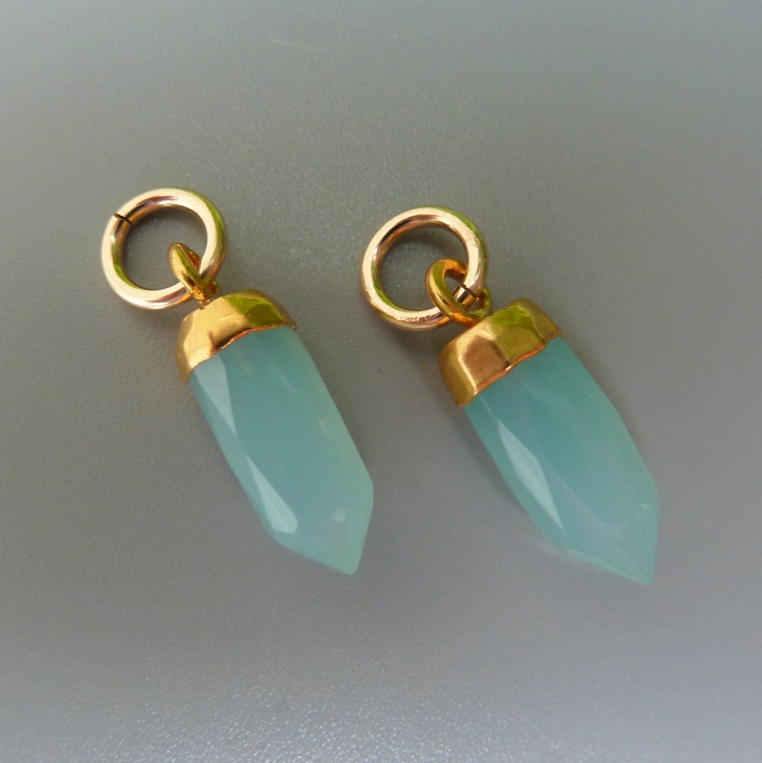 Chalcedony Earring Charms,gold Earring Charms, Changeable Earring Charms, Interchangeable,gold