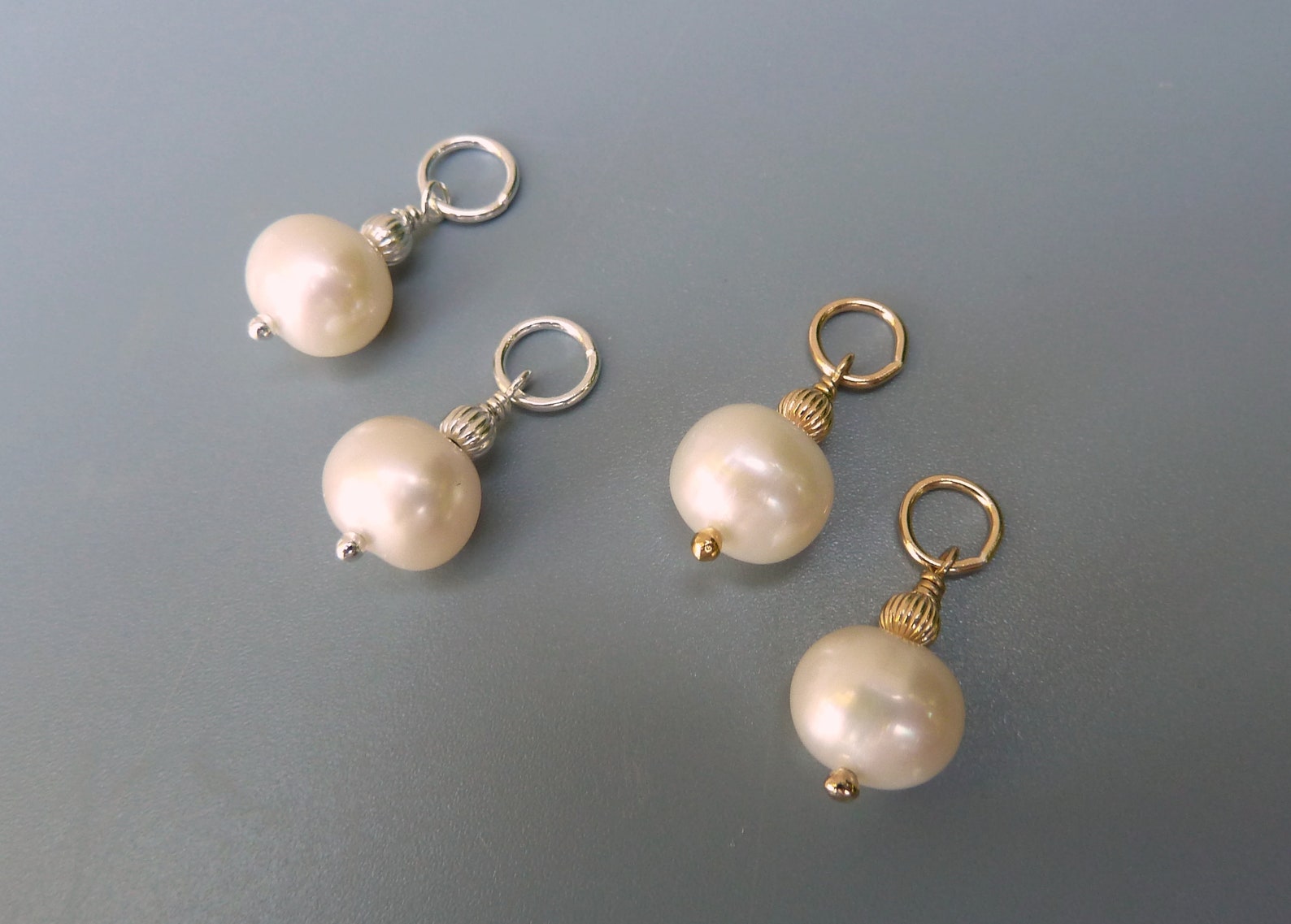 Pearl Earring Charms Changeable Pearl Charmsgold Earring Etsy
