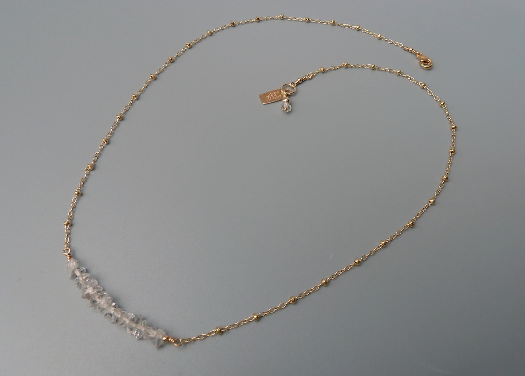 •STRAY• faceted herkimer + gold necklace (various lengths)