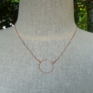 Rose Gold Circle Necklace, Open Circle Necklace, Rose Gold Karma Necklace, Rose Gold Eternity Necklace, Dainty Rose Gold Circle,Gift For Her image 6