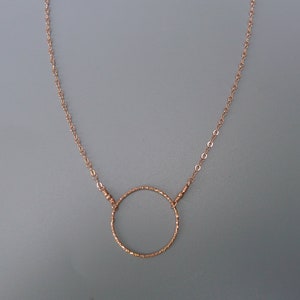 Rose Gold Circle Necklace, Open Circle Necklace, Karma Circle Necklace, Rose Gold Eternity Necklace, Dainty Circle Necklace, Gift For Her