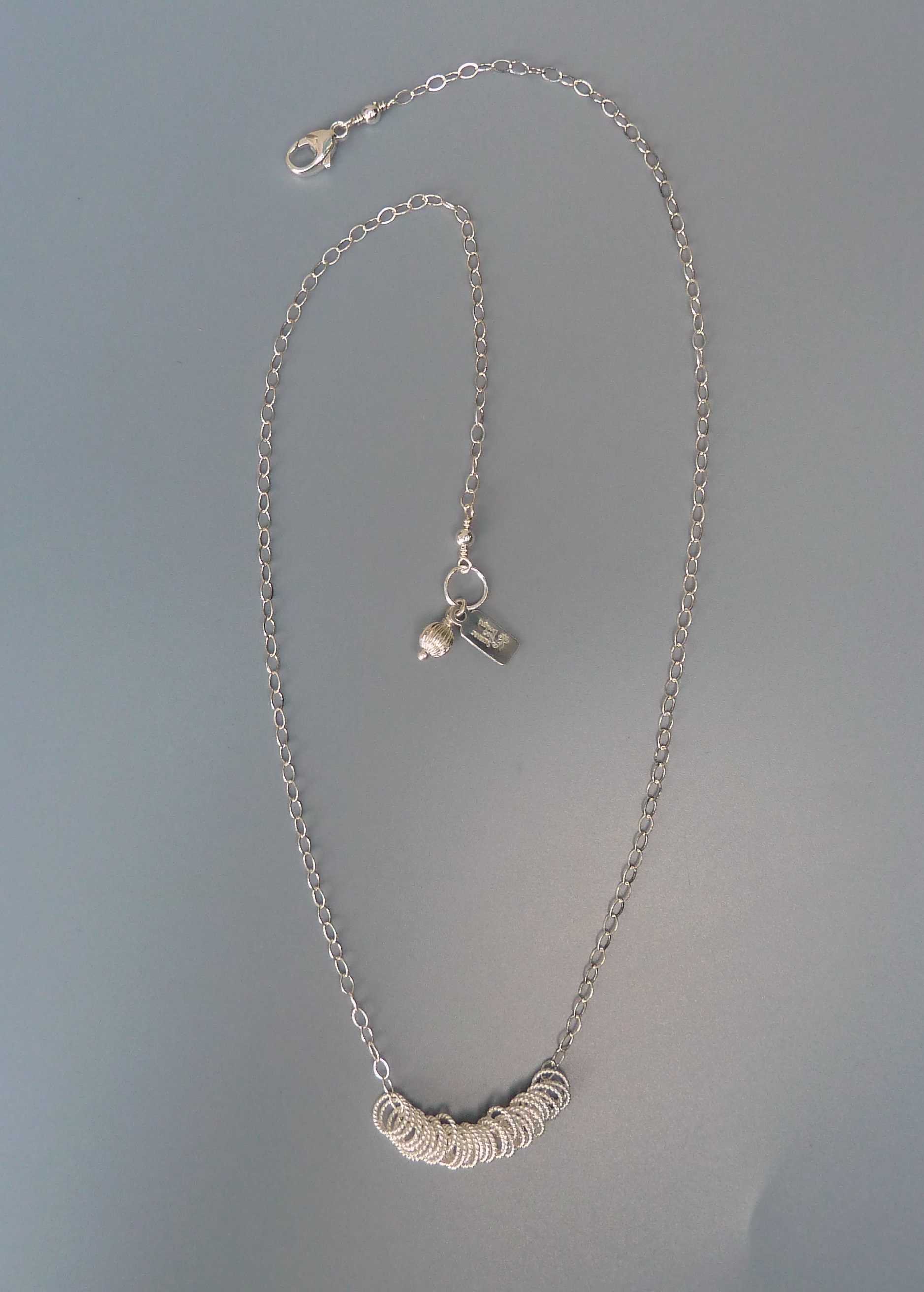 Silver Circles Necklace,silver Rings Necklace,floating Rings Necklace ...