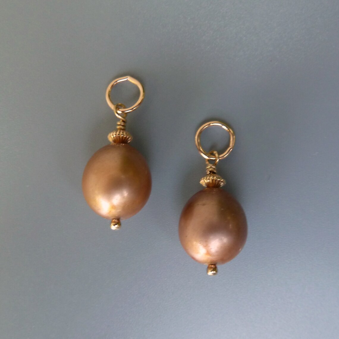 Gold Pearl Earring Charms Changeable Pearl Charmsgold Etsy