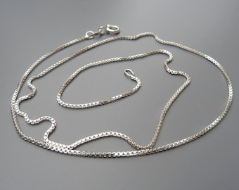 Sterling Silver Box Chain Necklace 1.5mm 20 Inches, Dainty Silver Chain, Necklace For Charms, 20" Box Chain, Popular Necklace, Gift For Her