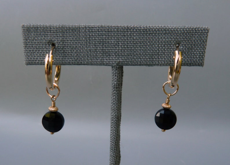 Black Onyx Earring Charms, Gold Earring Charms, Silver Earring Charms, Interchangeable, Changeable, Huggie Charms, Charms For Hoops, For Her image 6