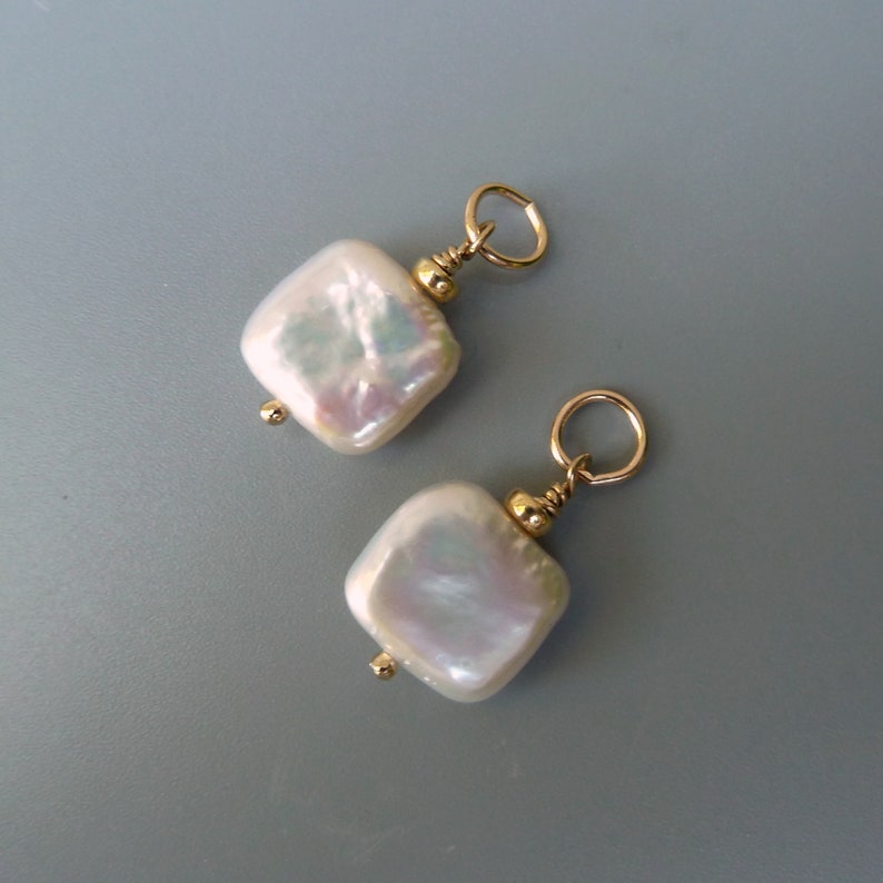 Pearl Earring Charms Changeable Pearl Charmsgold Earring Etsy