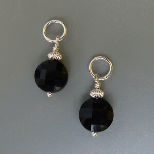 Black Onyx Earring Charms, Gold Earring Charms, Silver Earring Charms, Interchangeable, Changeable, Huggie Charms, Charms For Hoops, For Her sterling silver