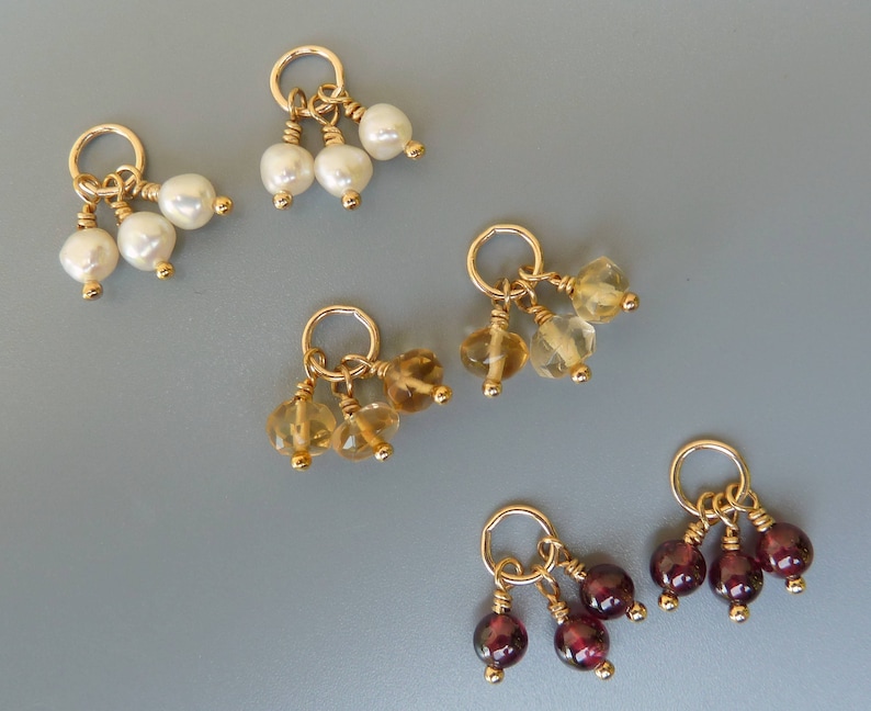 Gemstone Earring Charms Gold Earring Charmssilver Earring Etsy