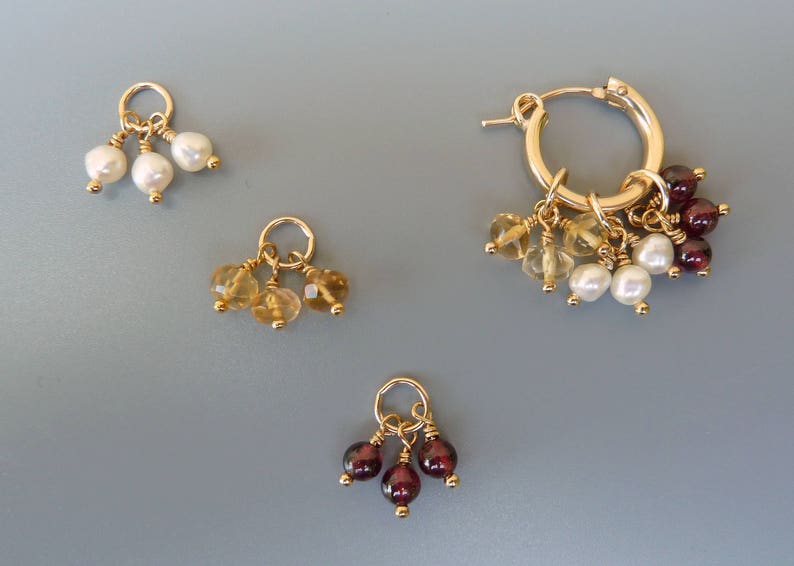 Gemstone Earring Charms Gold Earring Charmssilver Earring Etsy
