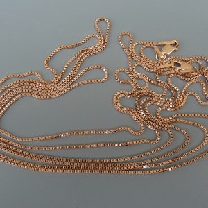 Rose Gold Box Chain, Rose Gold Box Necklace, 16&quot;, 18&quot; ,20&quot;, Rose Gold Chain Necklace For Charms, Box Chain Necklace, Popular Chain, For Her