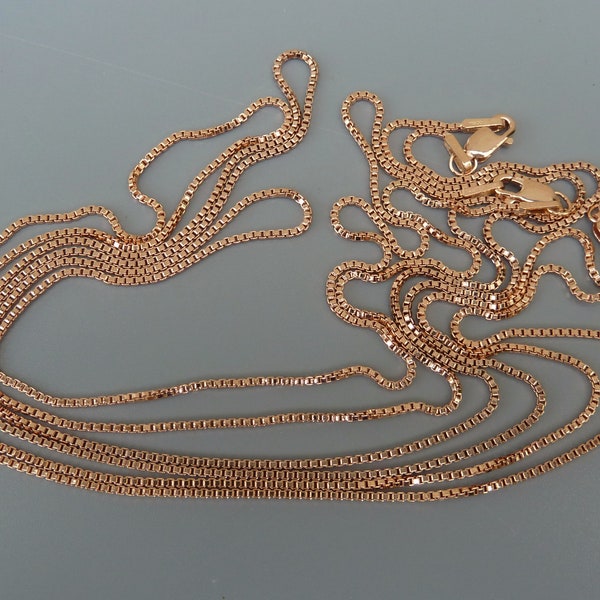 Rose Gold Box Chain, Rose Gold Box Necklace, 16", 18" ,20", Rose Gold Chain Necklace For Charms, Box Chain Necklace, Popular Chain, For Her