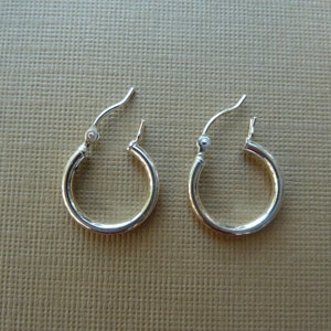 Sterling Silver Hoops, 12mm Silver Hoops, 15mm Silver Hoops, 20mm Silver Hoops,25mm,Interchangeable Earring Charms, Hoops For Charms, 1 Pair