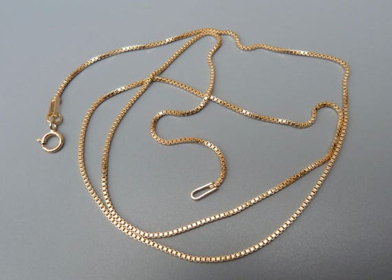Gold Box Chain Gold Box Necklace 16 Inch 18 Inch 20 Inch Gold