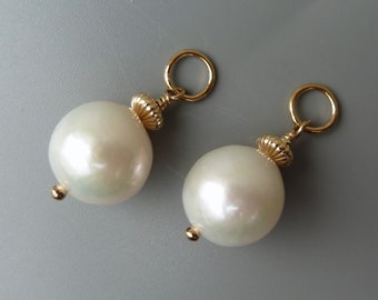 Pearl Earring Charms, Changeable Pearl Charms,Gold Earring Charms, Silver Earring Charms, Interchangeable Earrings, Charms For Hoops,For Her