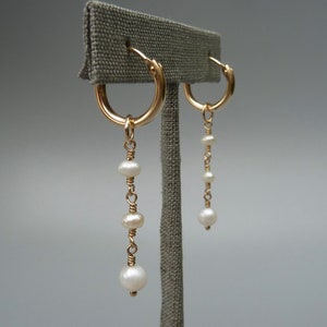 Pearl Earring Charms Changeable Pearl CharmsGold Earring image 8