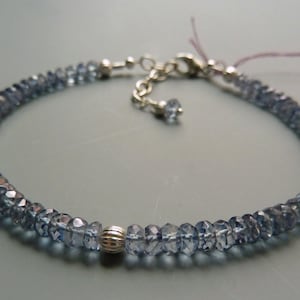 Blue Iolite Bracelet, Gemstone Stacking Bracelet, Blue Gemstone Layering Bracelet, Popular Bracelet, Silver Stacking Bracelet, Gift For Her