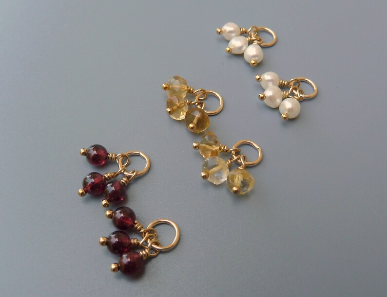 Gemstone Earring Charms Gold Earring Charmssilver Earring Etsy
