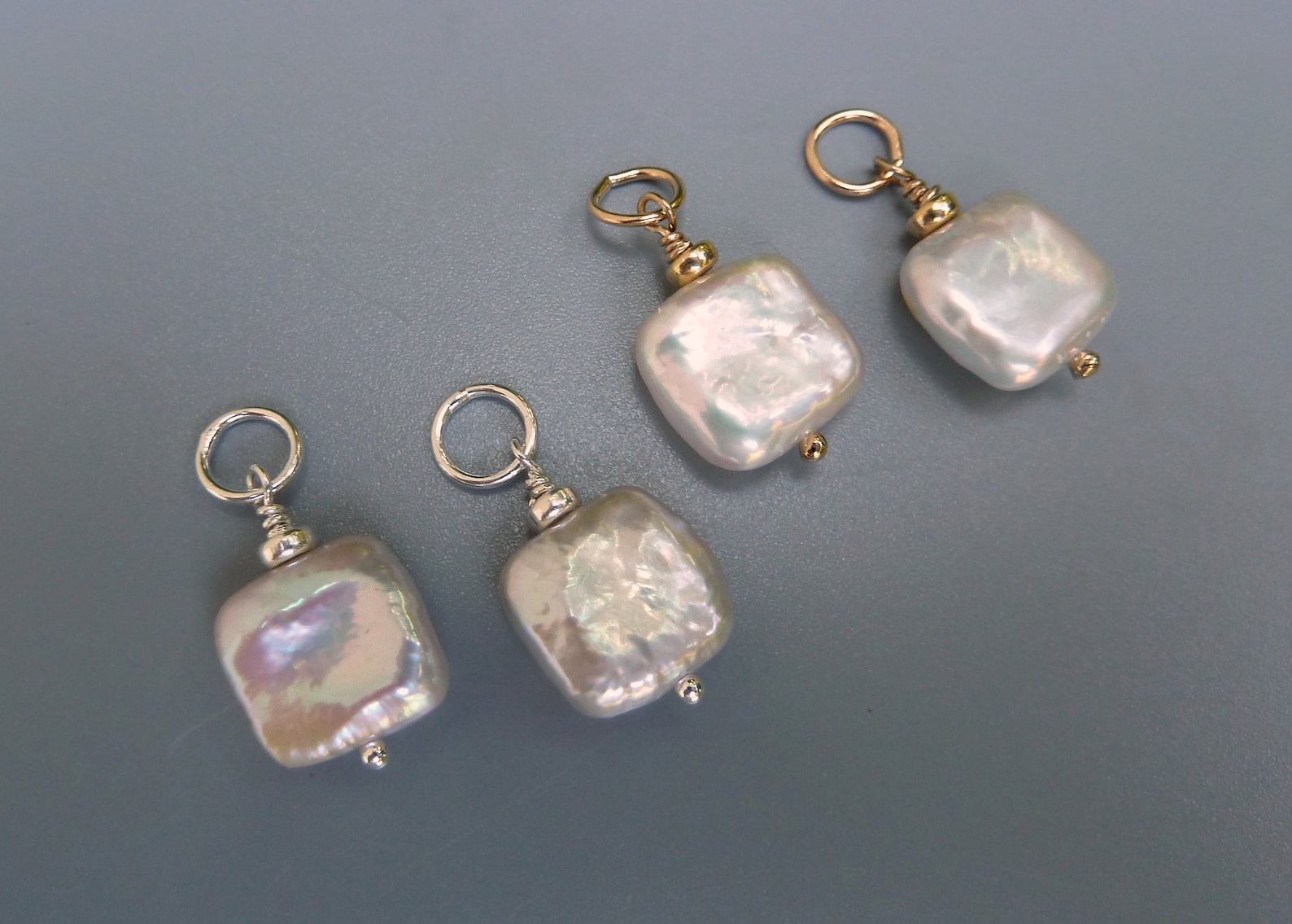 Pearl Earring Charms Changeable Pearl Charmsgold Earring Etsy