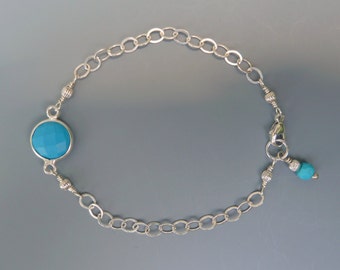 Turquoise Bracelet, Stackable Bracelet, Gemstone Layering Bracelet, Delicate Bracelet, Stacking Bracelet, December Birthstone, Gift For Her