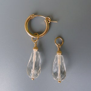 Quartz Earring Charms, Gold Earring Charms, Silver Earring Charms,Interchangeable Earrings,Changeable,Huggie Charms,Charms For Hoops,For Her