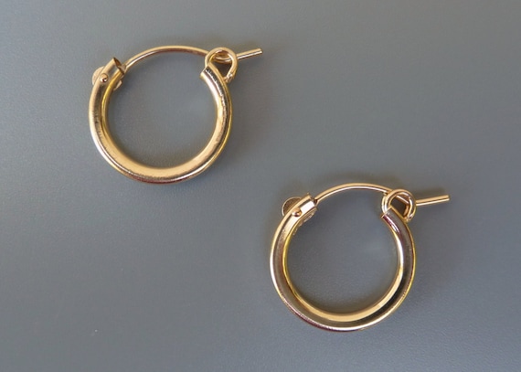 Gold Hoop Earrings 13mm Gold Hoops 15mm Gold Hoops 18mm Gold