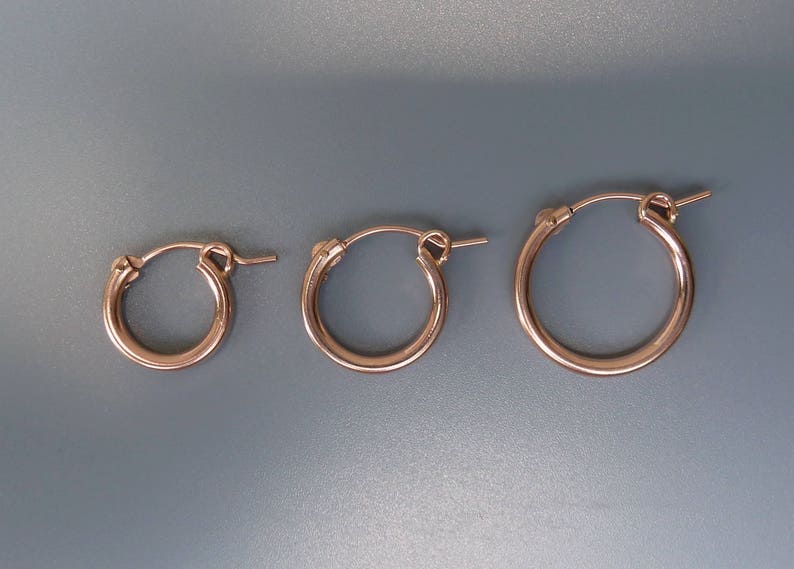 Rose Gold Hoop Earrings 13mm Hoops15mm Rose Gold Hoops18mm - Etsy