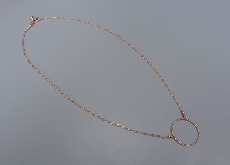 Rose Gold Circle Necklace, Open Circle Necklace, Rose Gold Karma Necklace, Rose Gold Eternity Necklace, Dainty Rose Gold Circle,Gift For Her image 5