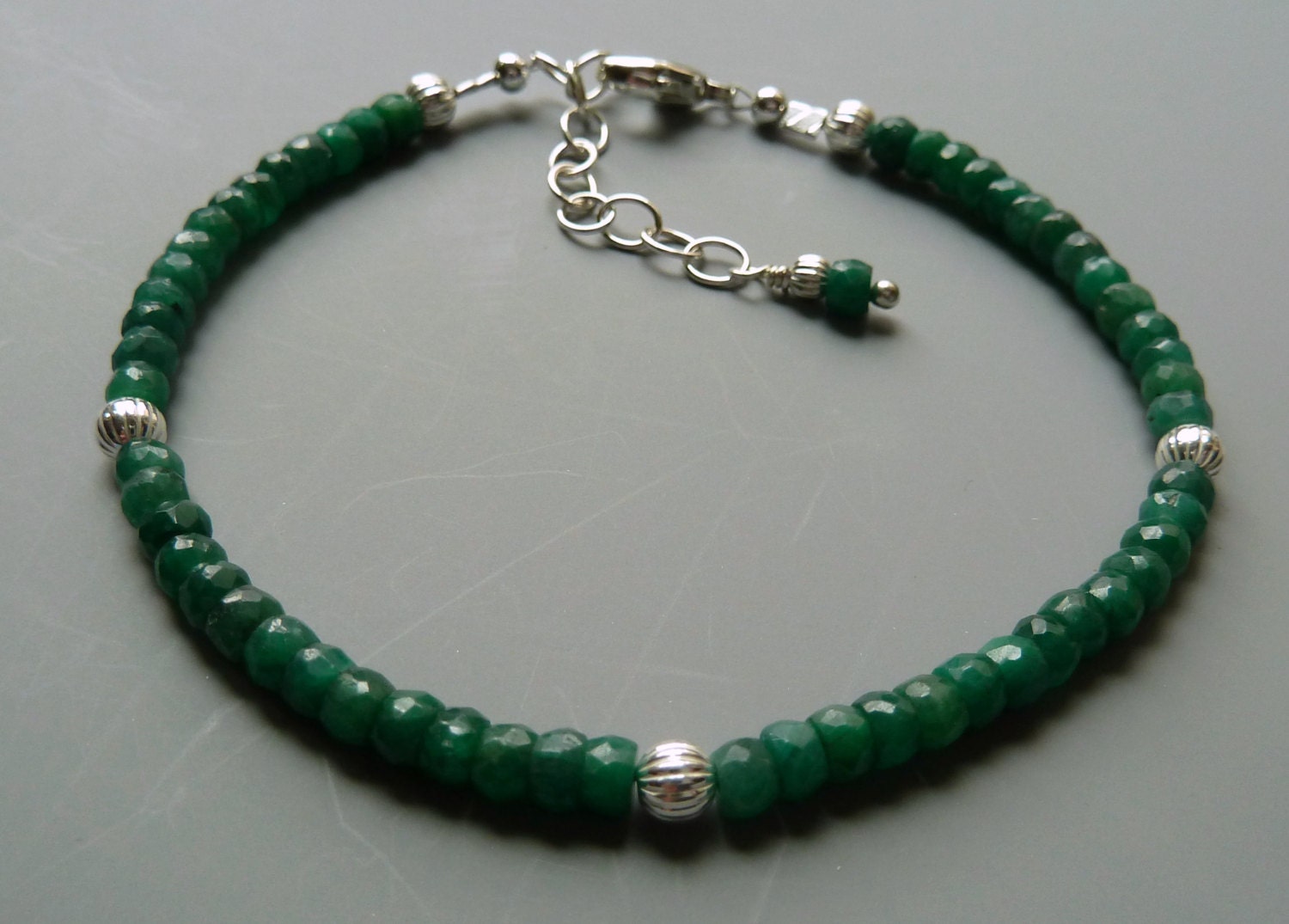 Gemstone Stacking Bracelet Emerald Bracelet Gemstone | Etsy