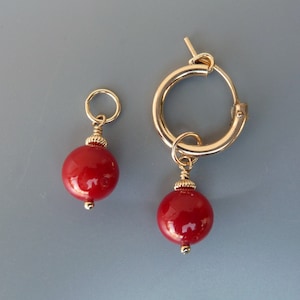 Red Coral Earring Charms, Changeable Charms, Gold Earring Charms, Silver Earring Charms, Interchangeable Earrings, Charms For Hoops, For Her