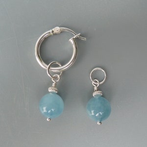 Aquamarine Earring Charms, Gold Earring Charms, Silver Earring Charms, Interchangeable, Changeable Huggie Charms, Charms For Hoops, For Her