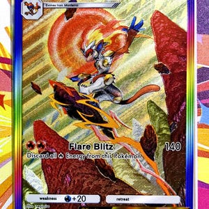Premium (Texture) Pokémon Infernape TCG Pocket – carta proxy Pokémon personalizzata di alta qualità Shiny Holo full art genetica apex isola mitica set