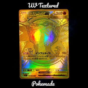Mega Charizard X ex Eng/Jap #130 Custom Pokémon Card – Phantasmal Flames Full Art Holo UV Textured Proxy