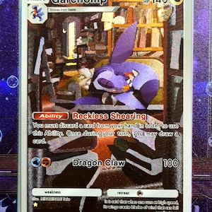 Premium (Texture) Garchomp Pokémon TCG Pocket – carta Pokémon proxy di alta qualità personalizzata Shiny Holo full art genetica apex isola mitica set