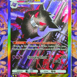 Premium (texture) Gengar EX Pokémon TCG Pocket - Carte Pokémon proxy proxy de haute qualité, ensemble complet d'îles mythiques du sommet génétique personnalisé