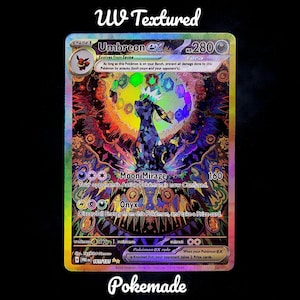 Tarjeta personalizada proxy de Umbreon ex #161 de Pokémon Prismatic Evolutions con textura UV