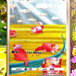 Premium (textuur) Slowpoke Pokémon TCG Pocket – hoogwaardige proxy-Pokémonkaart, aangepaste Shiny Holo full-art genetische apex mythische eilandset