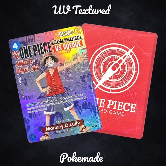 Monkey D. Luffy One Piece Proxy Card – US College Basketball, UV