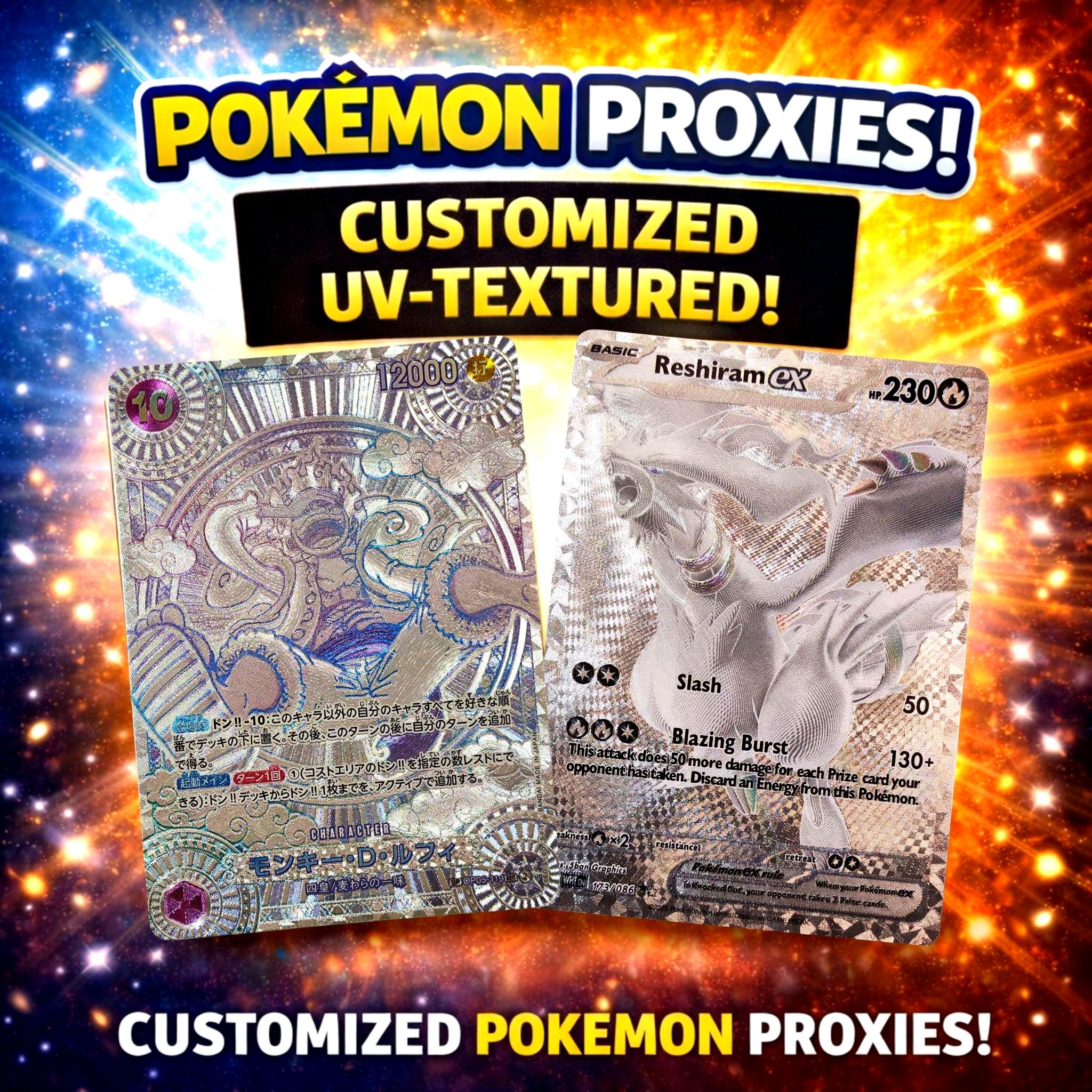 Custom Pokmom One Piece  Customer Provided Design Proxy Print UV Textured  - Etsy
