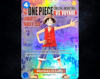 Monkey D. Luffy Proxy Karte – US College Basketball, UV texturiert