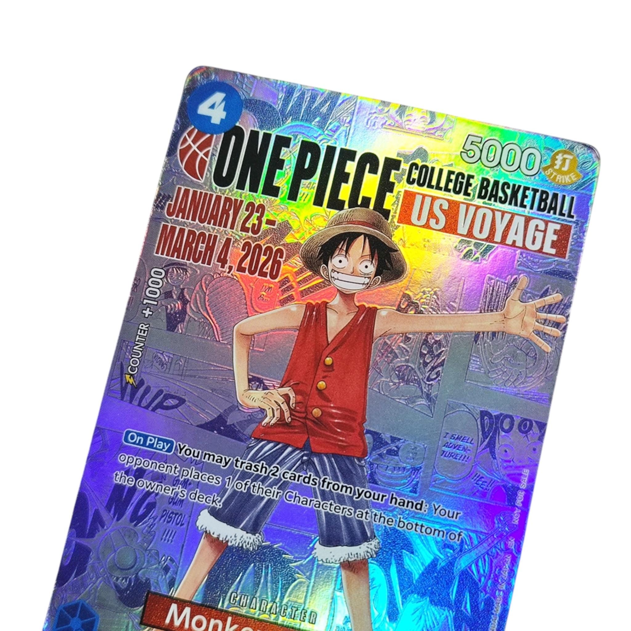 Monkey D. Luffy One Piece Proxy Card – US College Basketball, UV