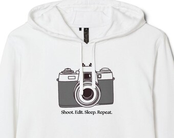 Photography Lover's Fleece Hoodie: Shoot Edit Repeat, Unisex