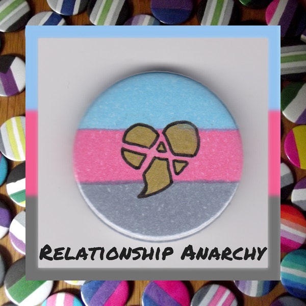 Relationship Anarchy Pride 1" button badge