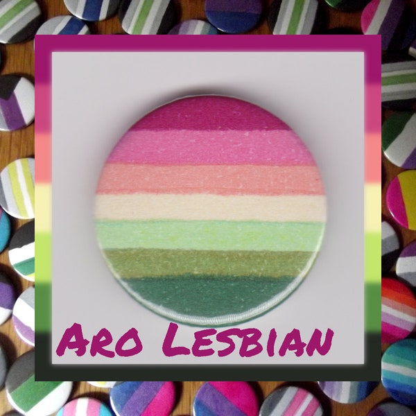 Aro Lesbian Pride 1" button badge