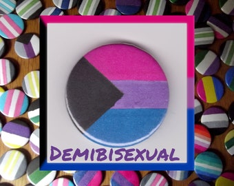 Demi-bisexual Pride 1" button badge