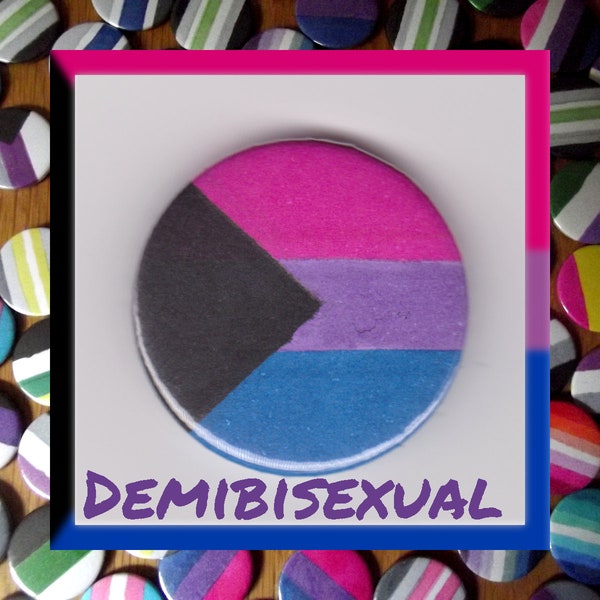 Demi-bisexual Pride 1" button badge