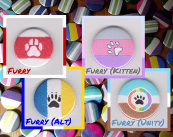 Furry Pride 1" button badge (4 flag options)