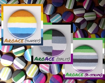 Badge Aroace Pride 2,5 cm (3 drapeaux au choix)