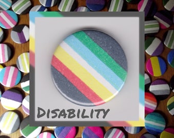 Disability Pride 1" button badge