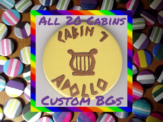 Camp Half Blood Cabins 1.75 Button Badges all 20 